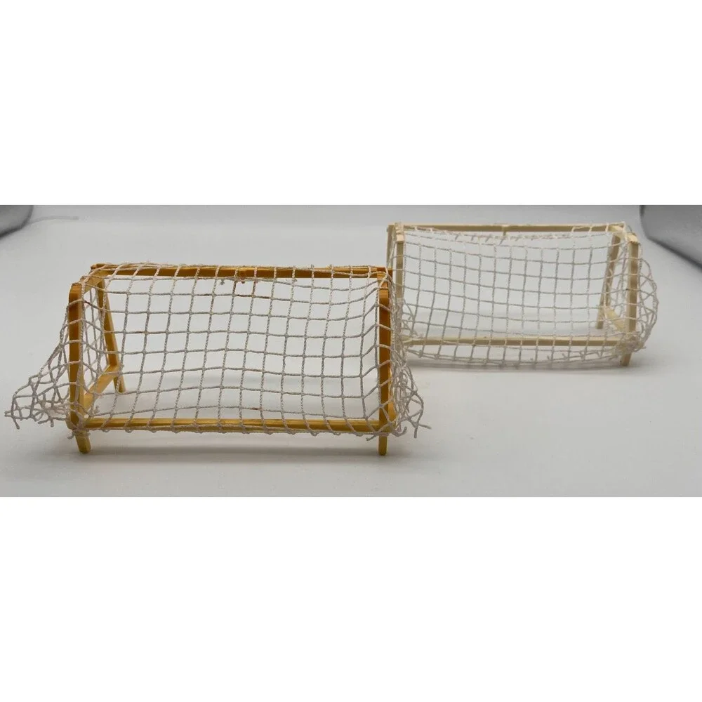 Subbuteo Table Soccer Goal Net Set of 2 White International Edition 80s Vintage